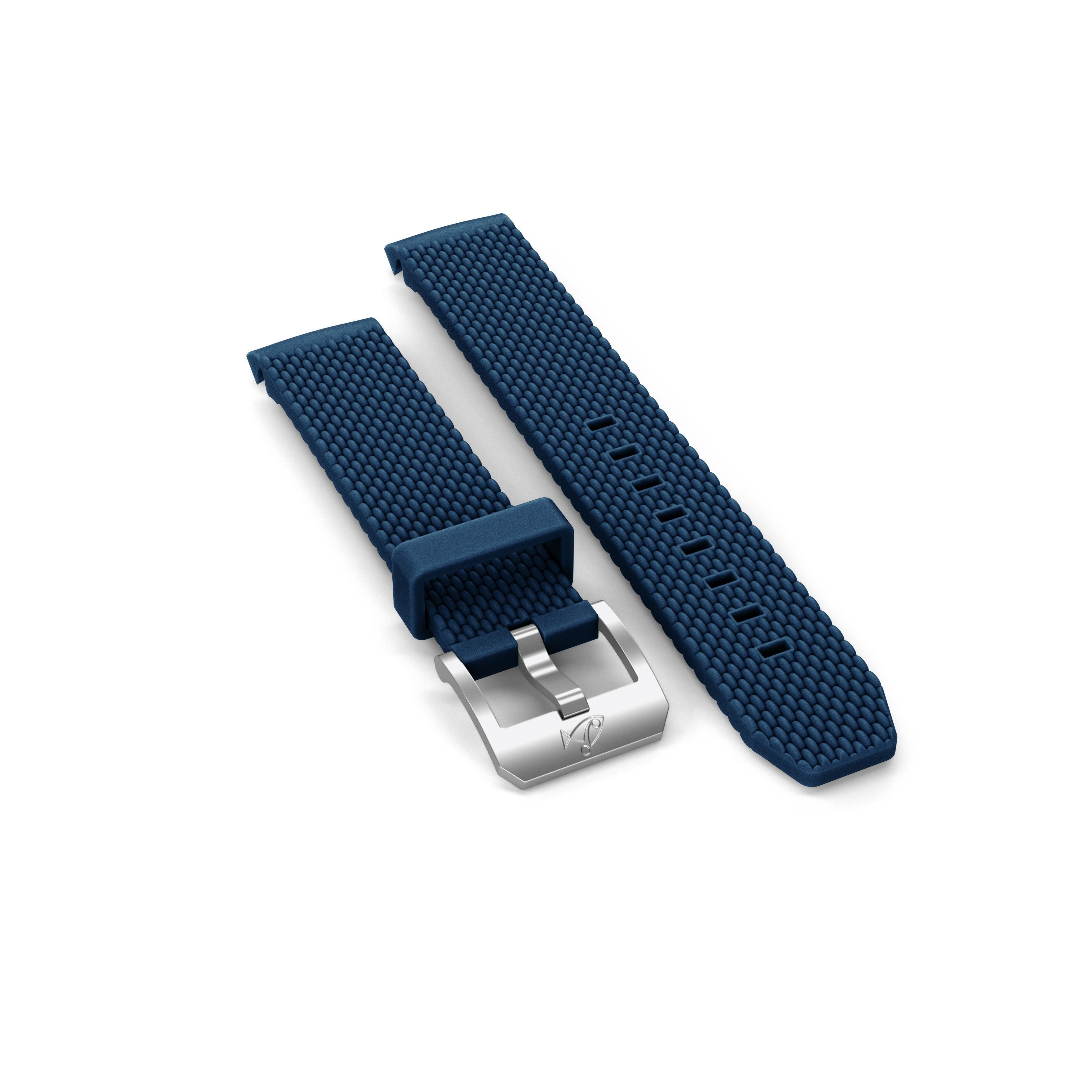Bracelet en caoutchouc avec boucle ardillon, bleu marine