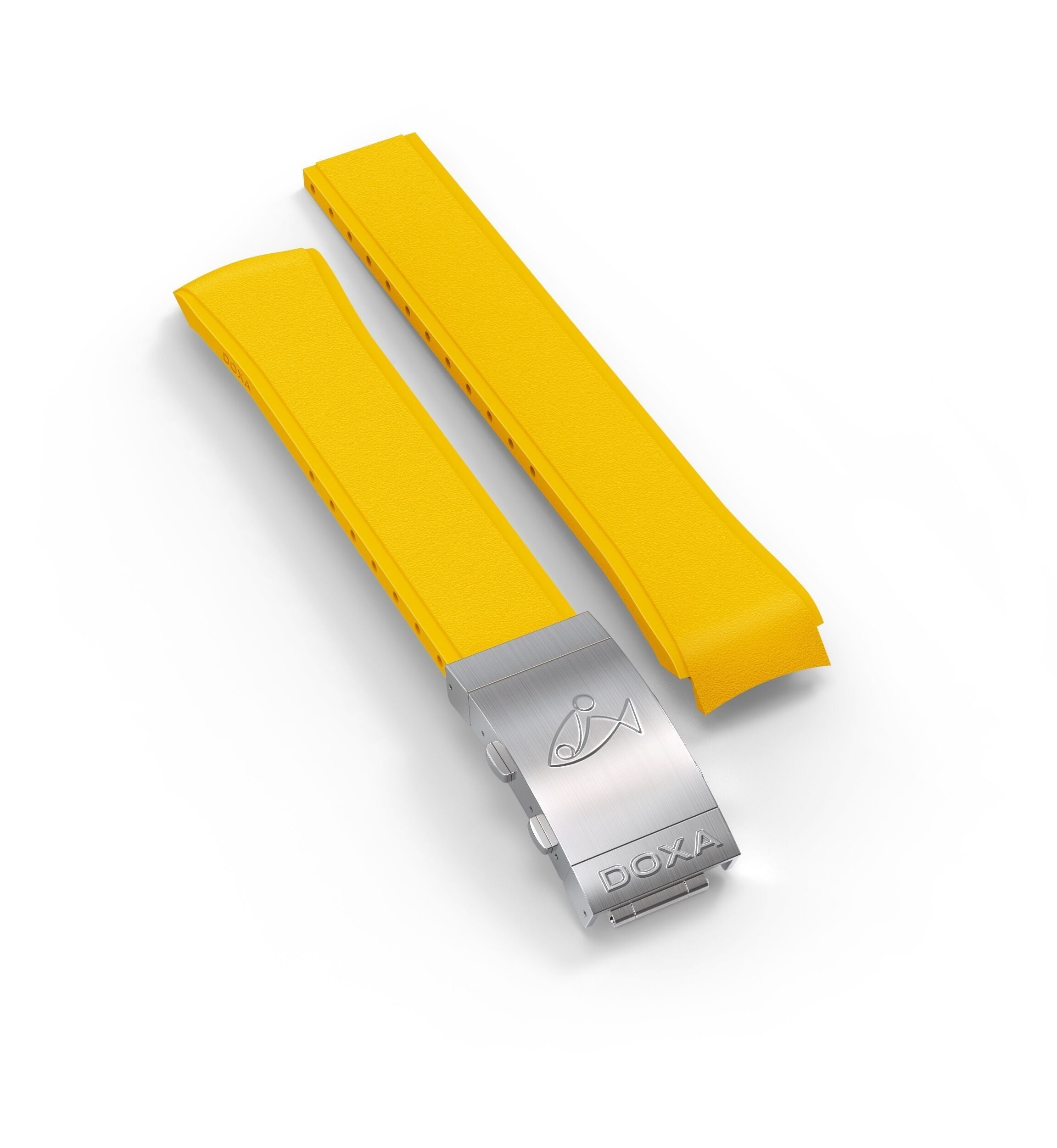 Bracelet en caoutchouc avec boucle déployante réglable, jaune