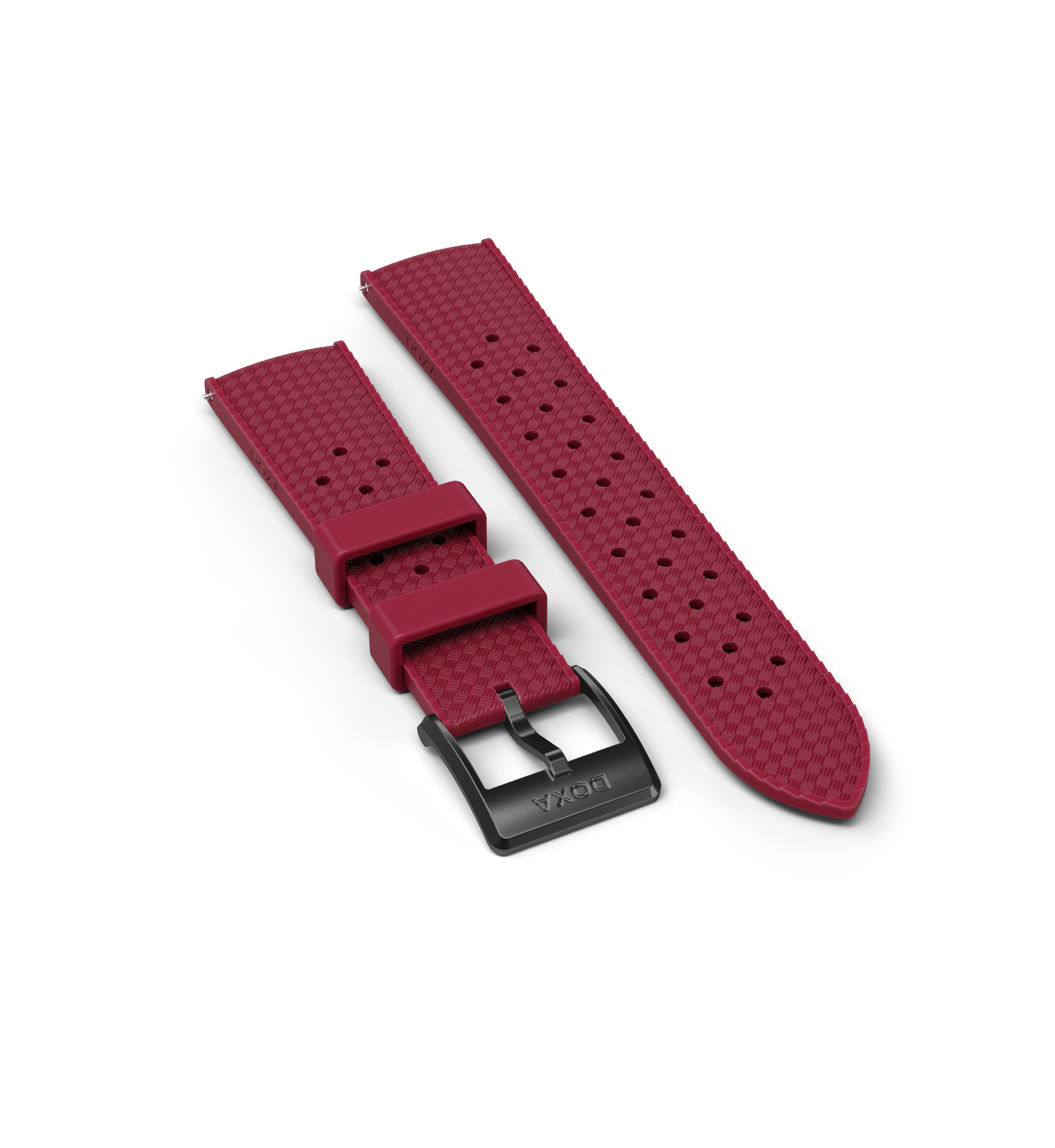 Bracelet Dive Flex en caoutchouc avec boucle ardillon DLC, rouge