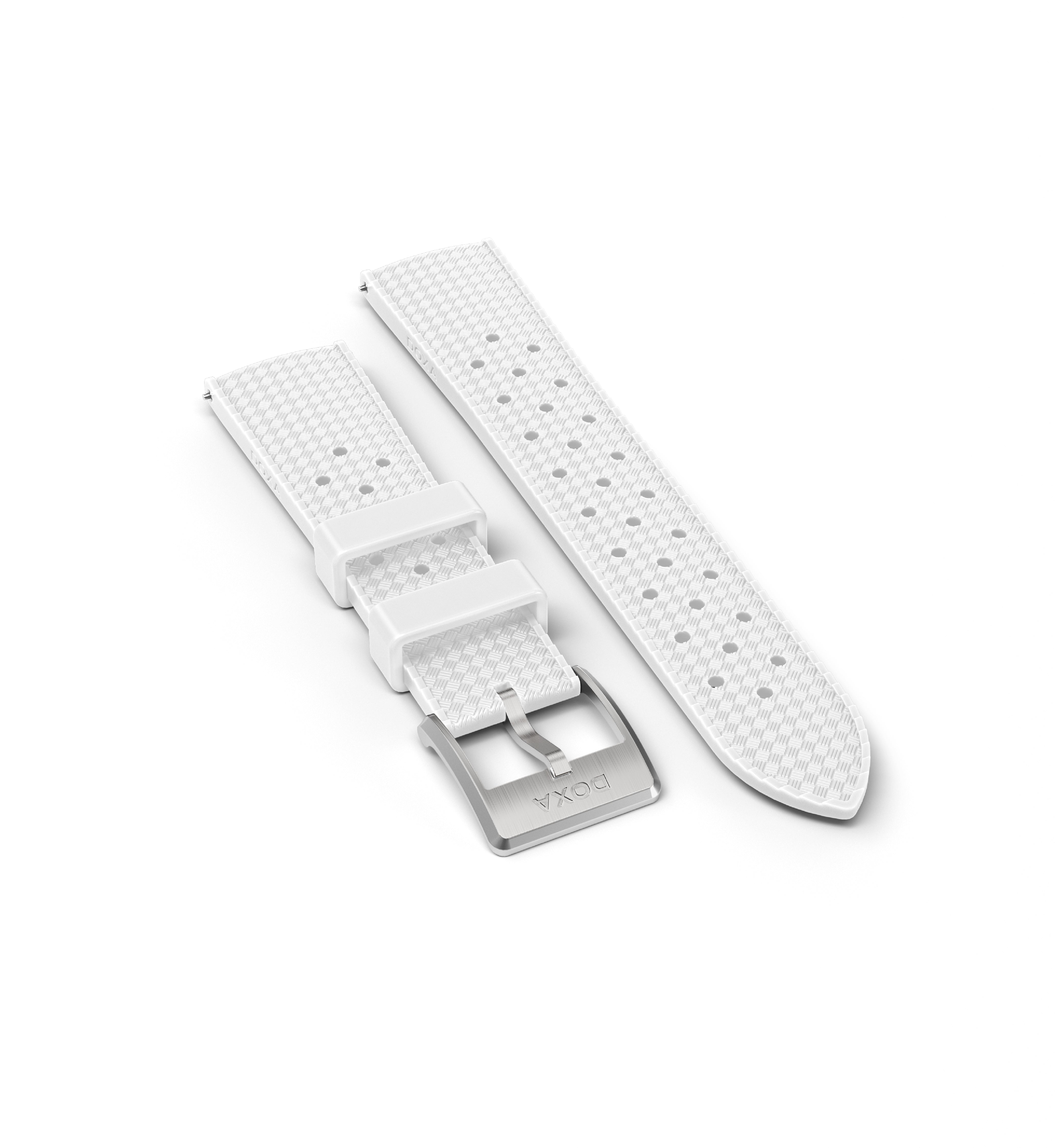 Dive Flex Armband aus Kautschuk mit Dornschließe, Weiss