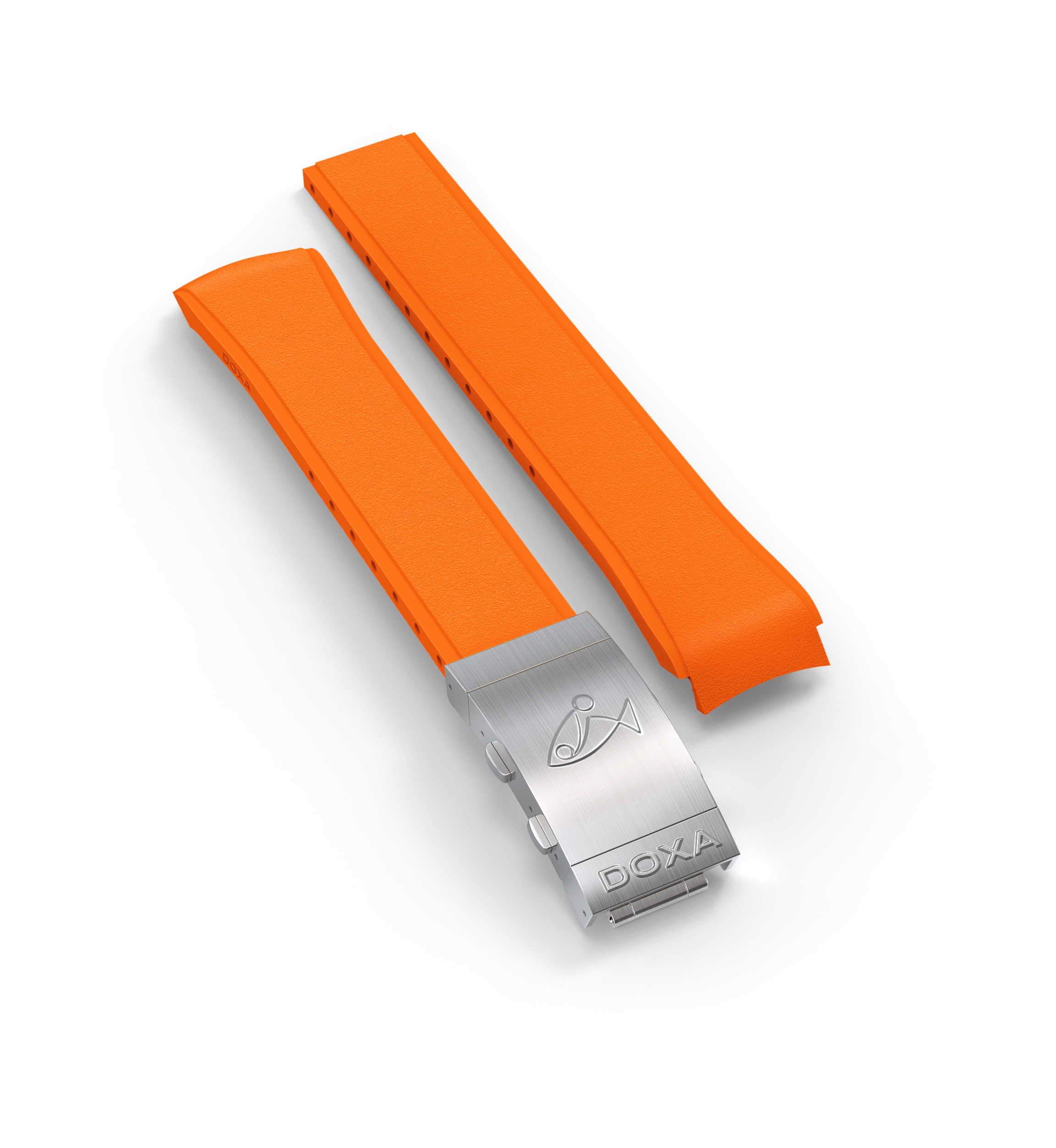 Kautschukarmband mit Faltschliesse, Orange