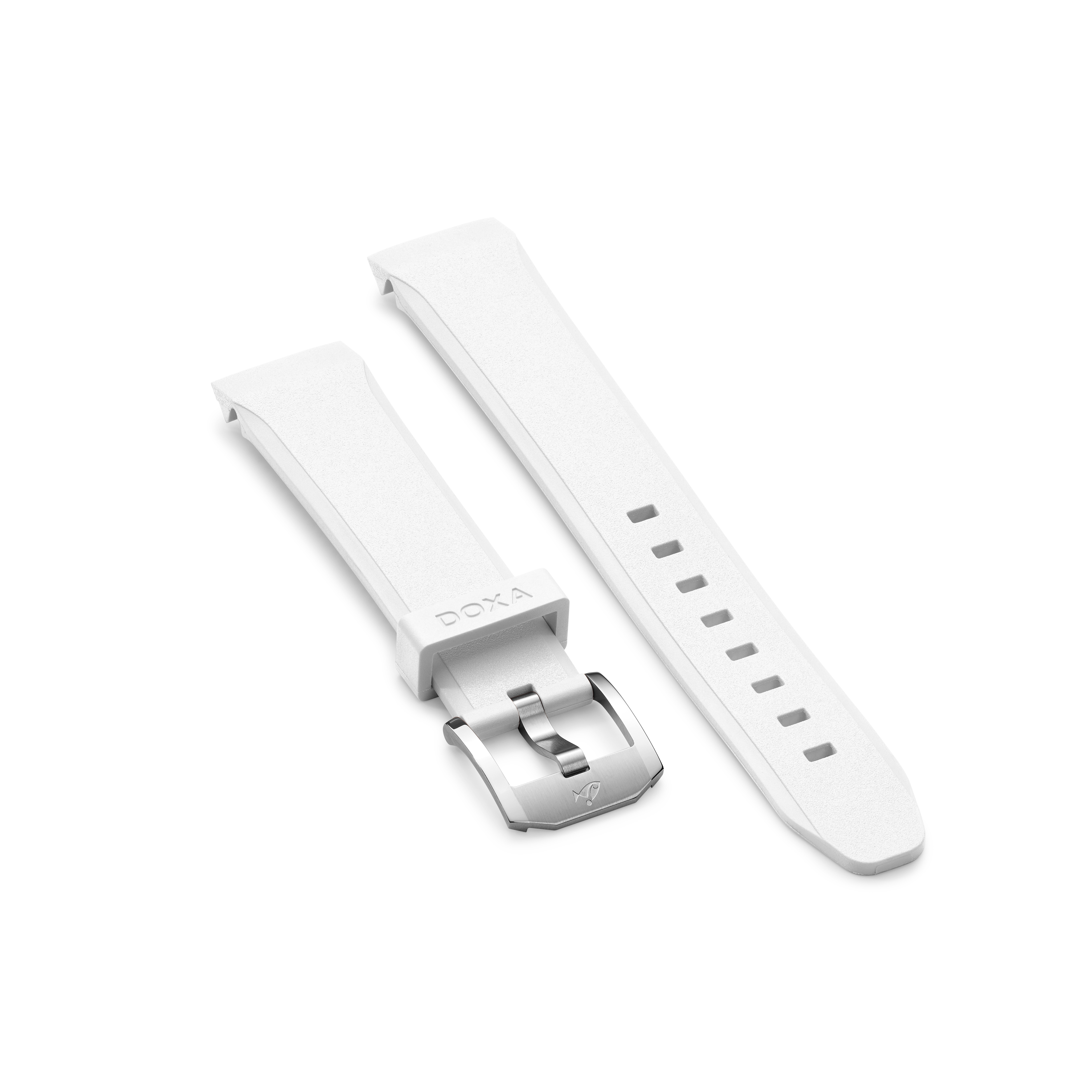 Rubber strap with buckle, White