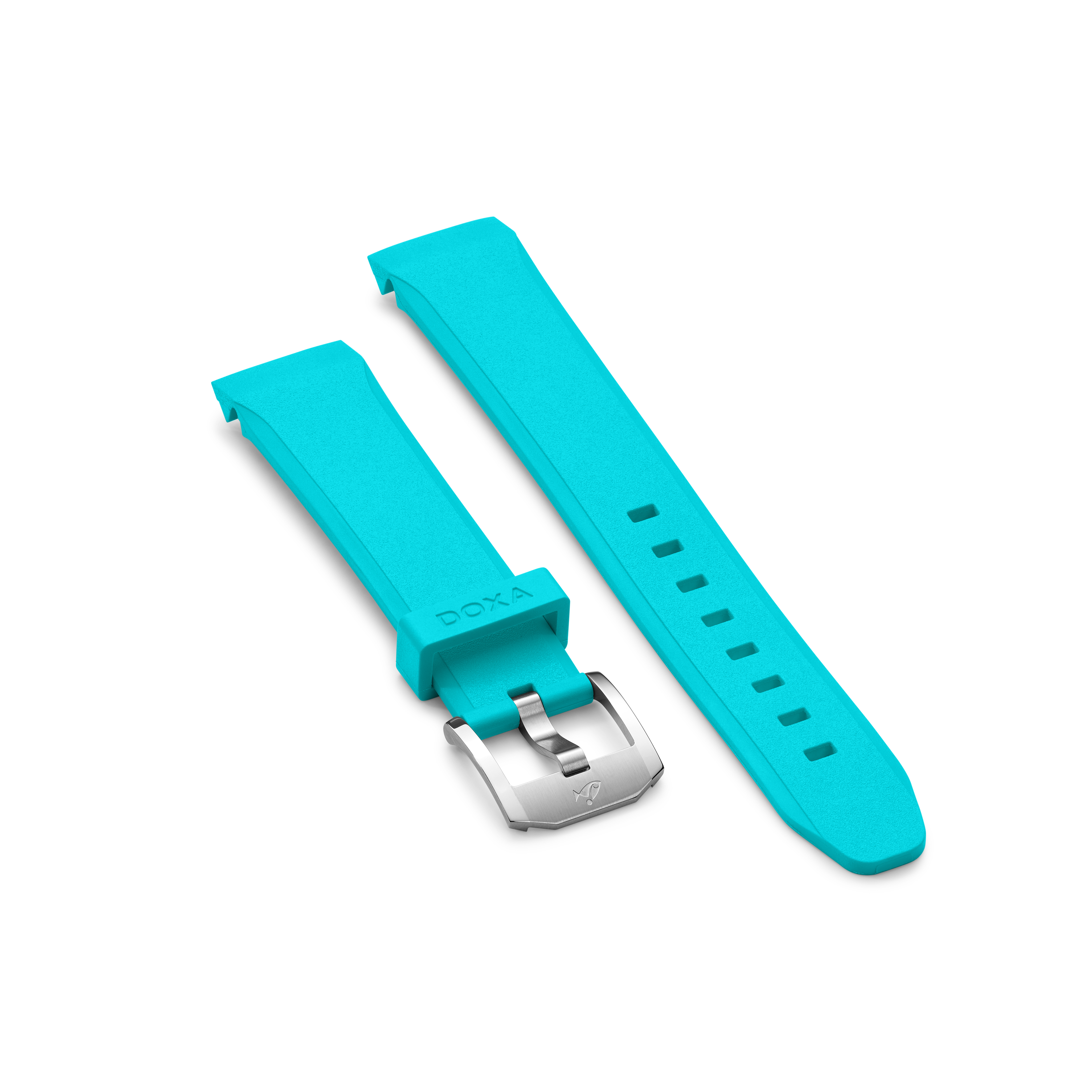 Bracelet en caoutchouc avec boucle déployante réglable, turquoise
