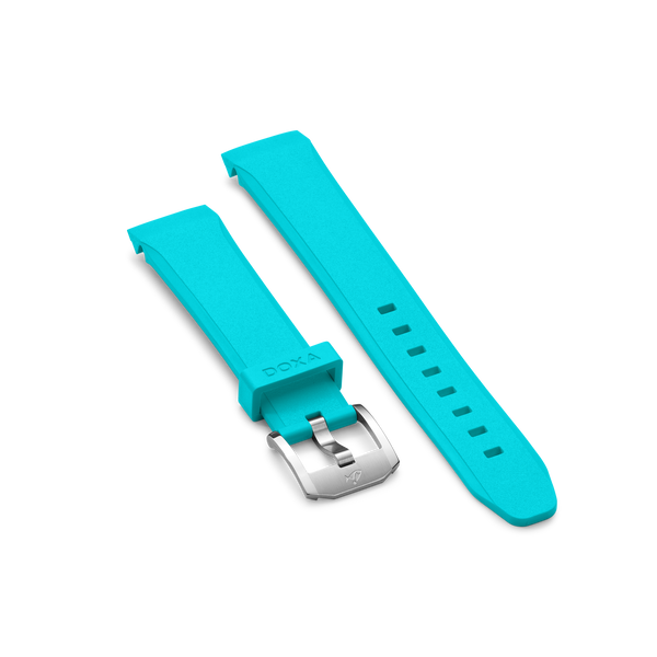 Bracelet en caoutchouc avec boucle, turquoise