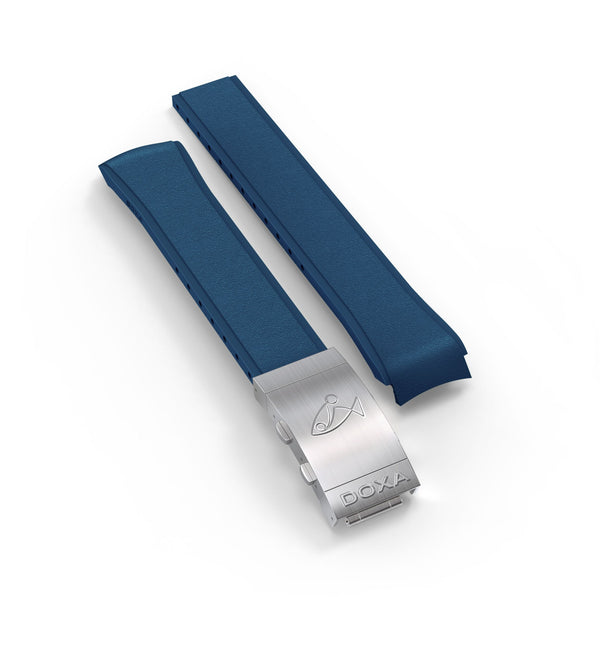 Bracelet en caoutchouc avec boucle déployante en acier, bleu marine