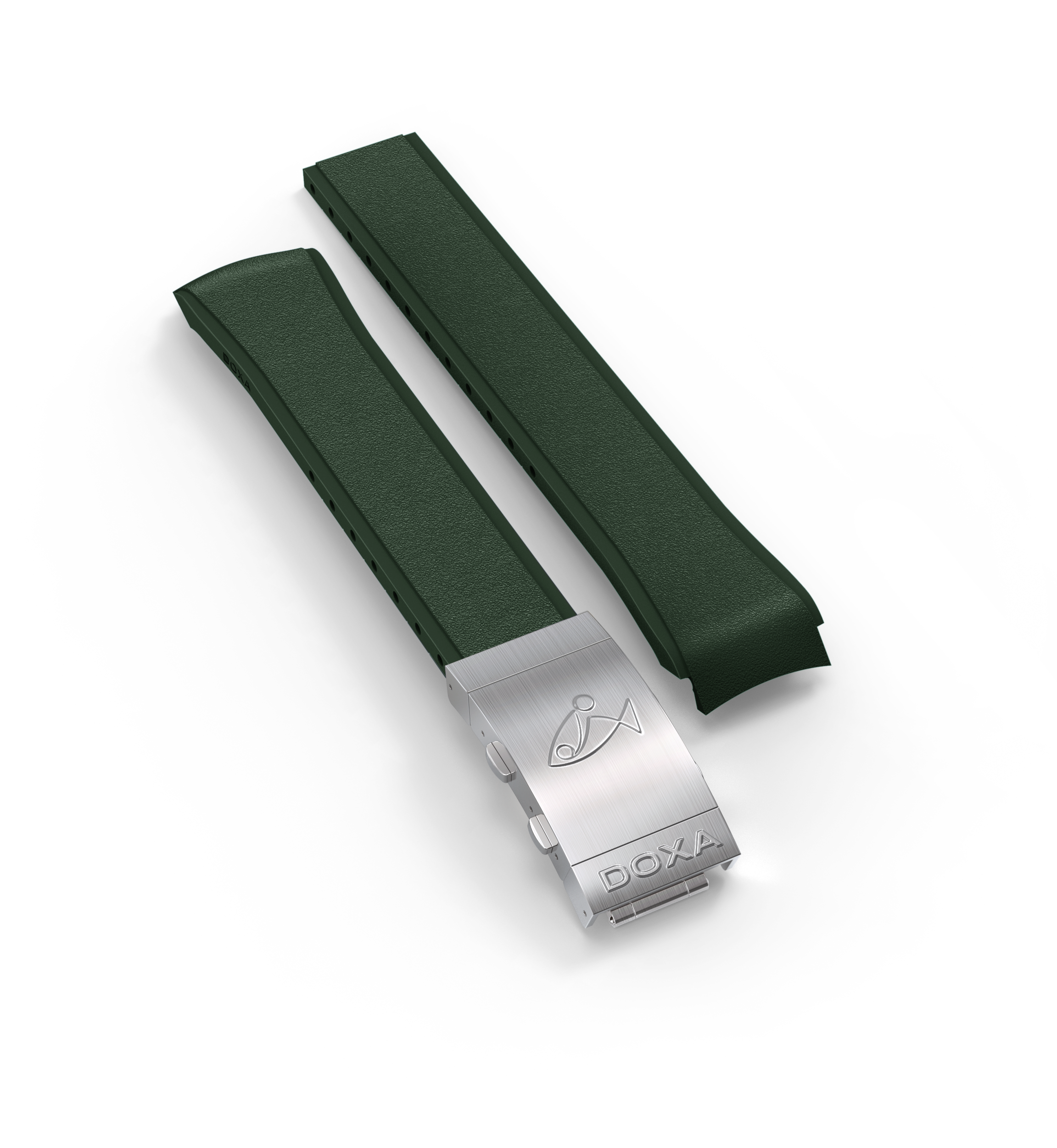 Bracelet en caoutchouc avec boucle déployante en acier, vert