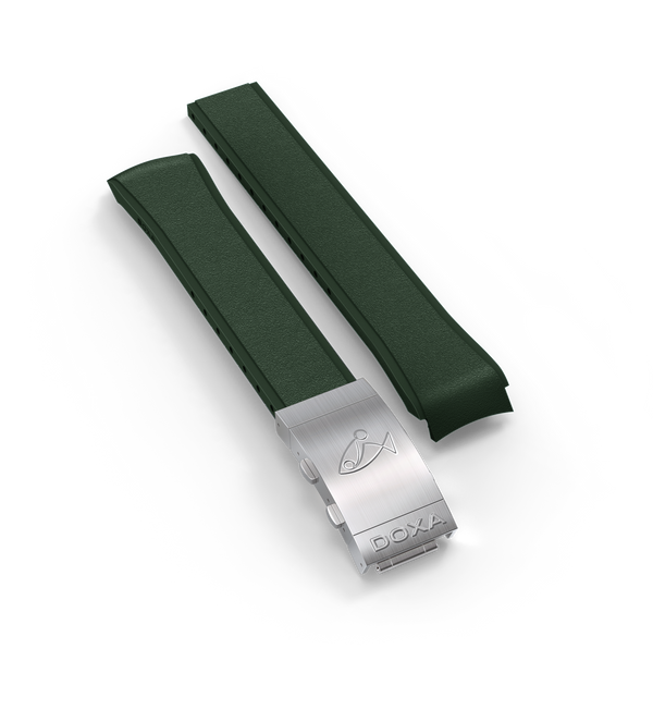 Bracelet en caoutchouc avec boucle déployante en acier, vert